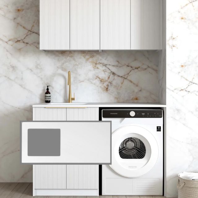 Otti Bondi 1305mm Fluted Laundry Set B - White