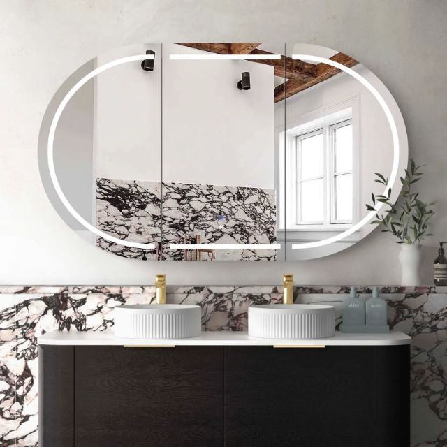 Otti Bondi 1500 LED Shaving Cabinet Black Oak
