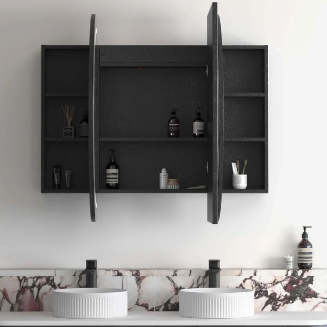 Otti Bondi 1500 LED Shaving Cabinet Black Oak