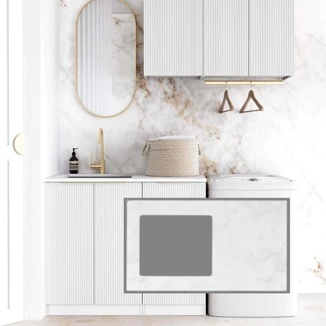 Otti Bondi 1715mm Fluted Laundry Set A - White