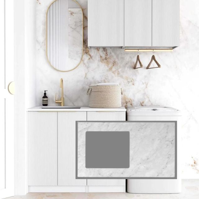 Otti Bondi 1715mm Fluted Laundry Set A - White