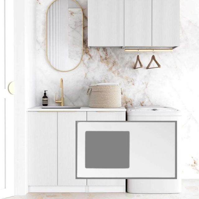 Otti Bondi 1715mm Fluted Laundry Set A - White