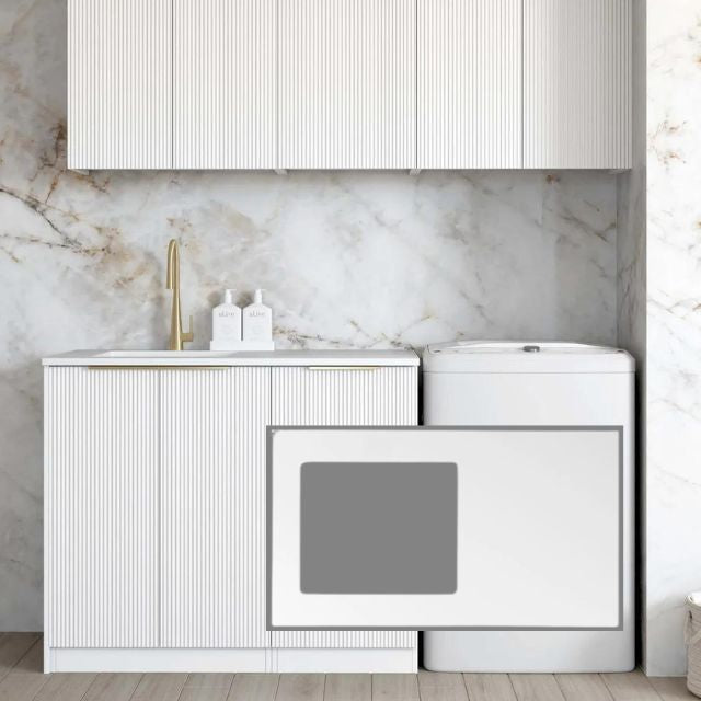 Otti Bondi 1715mm Fluted Laundry Set B - White