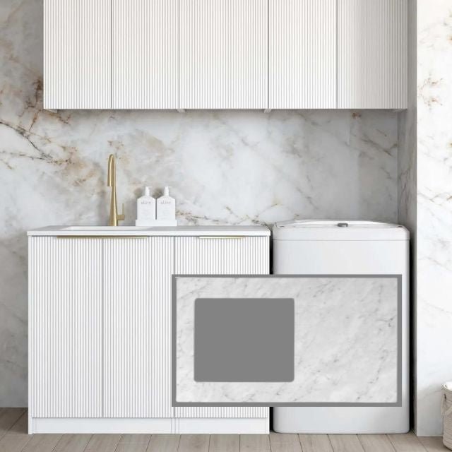 Otti Bondi 1715mm Fluted Laundry Set B - White