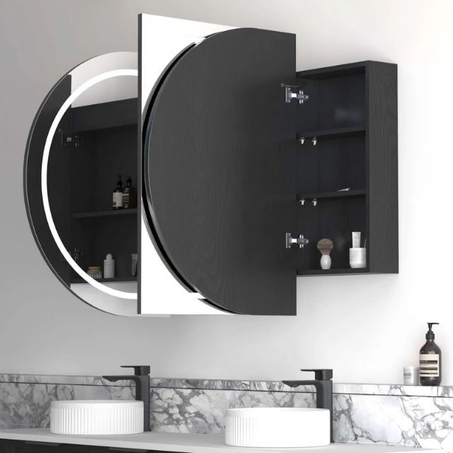 Otti Bondi 1800 LED Shaving Cabinet Black Oak