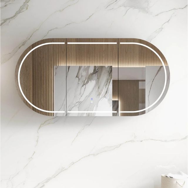 Otti Bondi 1800 LED Shaving Cabinet Natural Oak