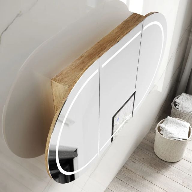 Otti Bondi 1800 LED Shaving Cabinet Natural Oak
