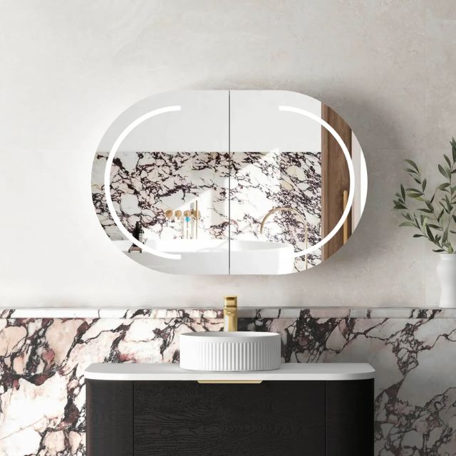 Otti Bondi 900 LED Shaving Cabinet Black Oak
