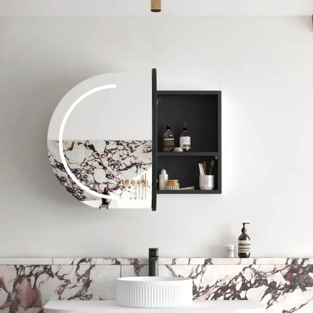 Otti Bondi 900 LED Shaving Cabinet Black Oak