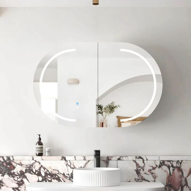 Otti Bondi 900 LED Shaving Cabinet Natural Oak