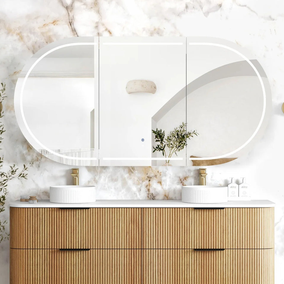 Otti Bondi LED Shaving Cabinet Premium Edition - Woodland Oak