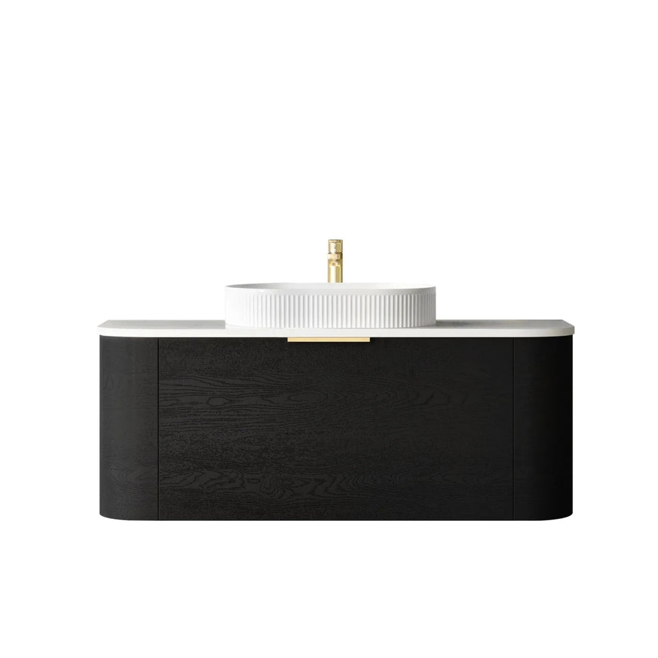 Otti Bondi Wall Hung Curve Vanity - Black Oak