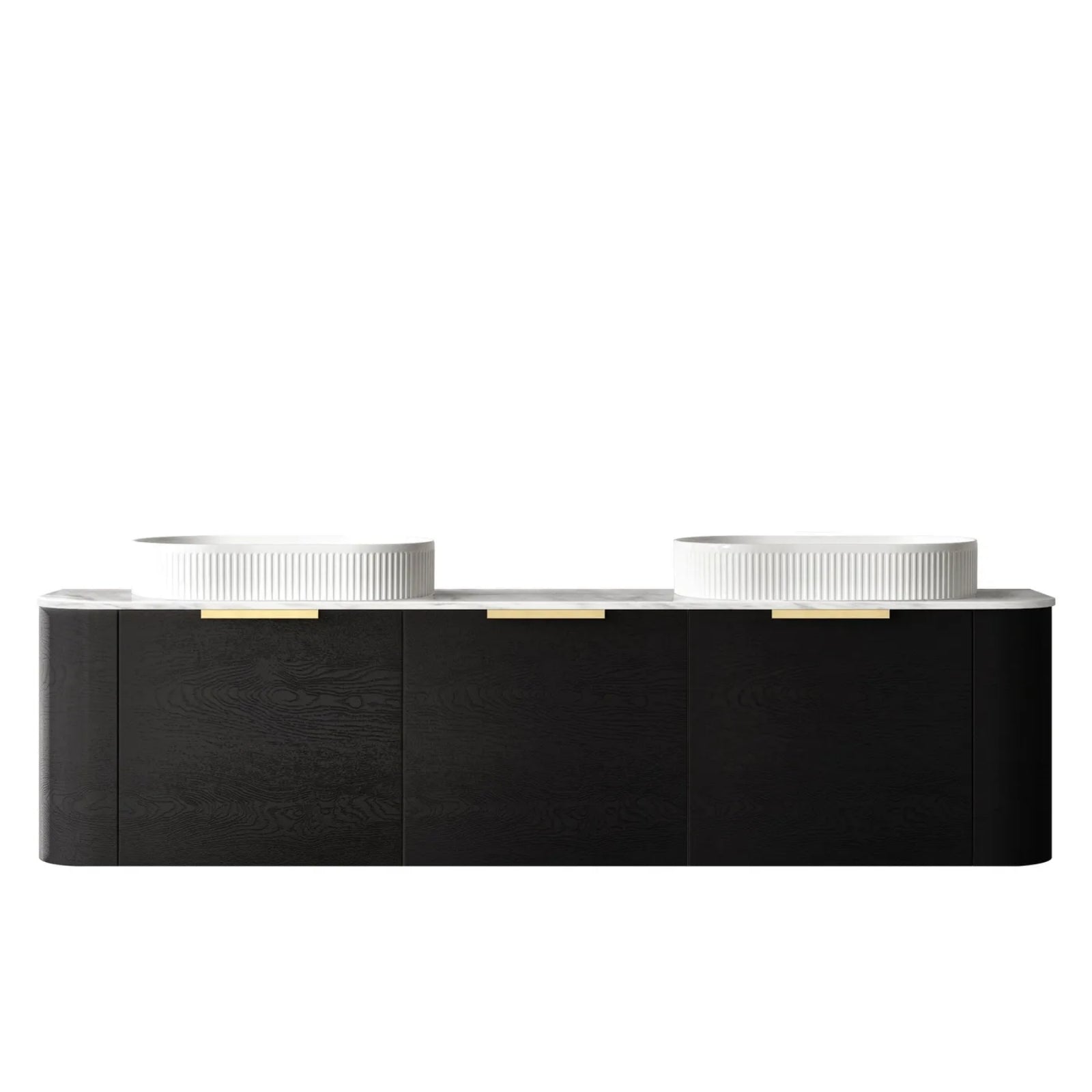 Otti Bondi Wall Hung Curve Vanity - Black Oak BO1800BST-NCA-KIT - The Blue Space