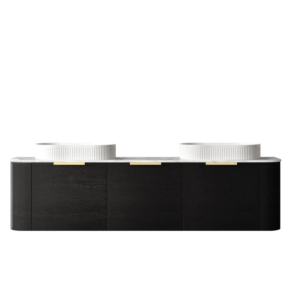Otti Bondi Wall Hung Curve Vanity - Black Oak
