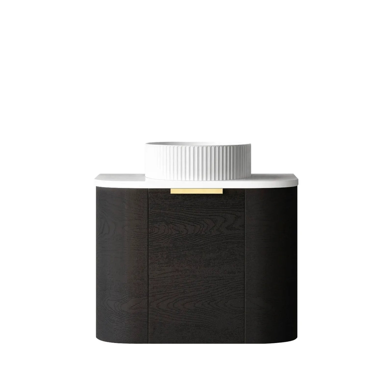 Otti Bondi Wall Hung Curve Vanity - Black Oak BO600BST-PW-KIT - The Blue Space