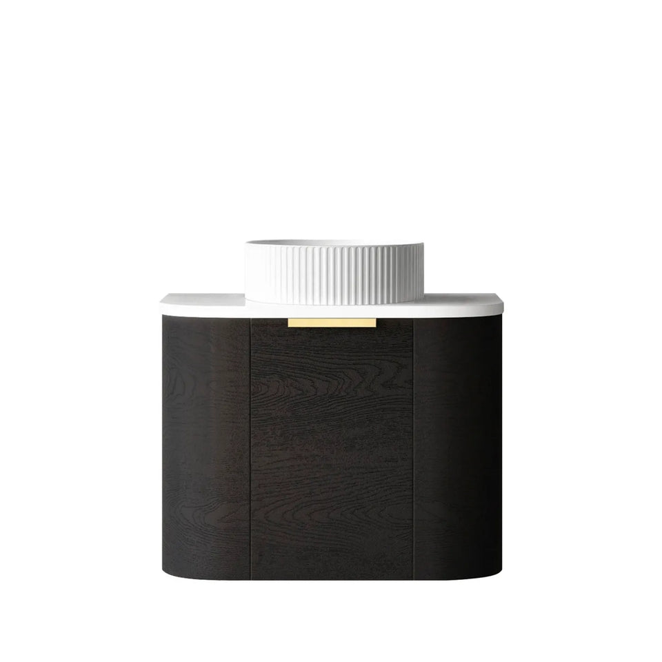 Otti Bondi Wall Hung Curve Vanity - Black Oak