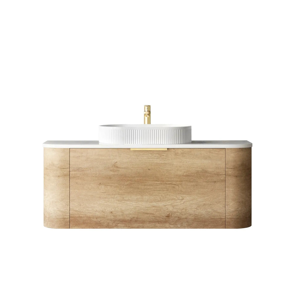 Otti Bondi Wall Hung Curve Vanity - Natural Oak