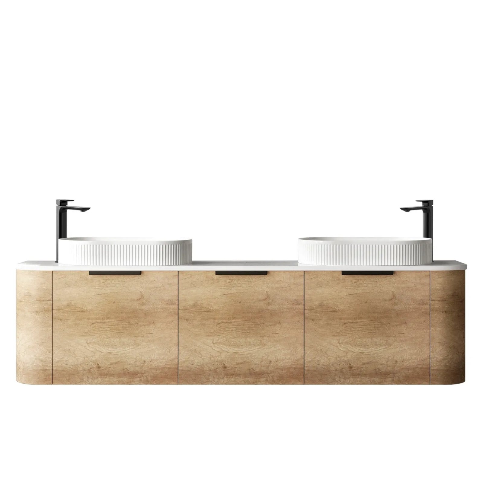 Otti Bondi Wall Hung Curve Vanity - Natural Oak BO1800NST-CA-KIT - The Blue Space