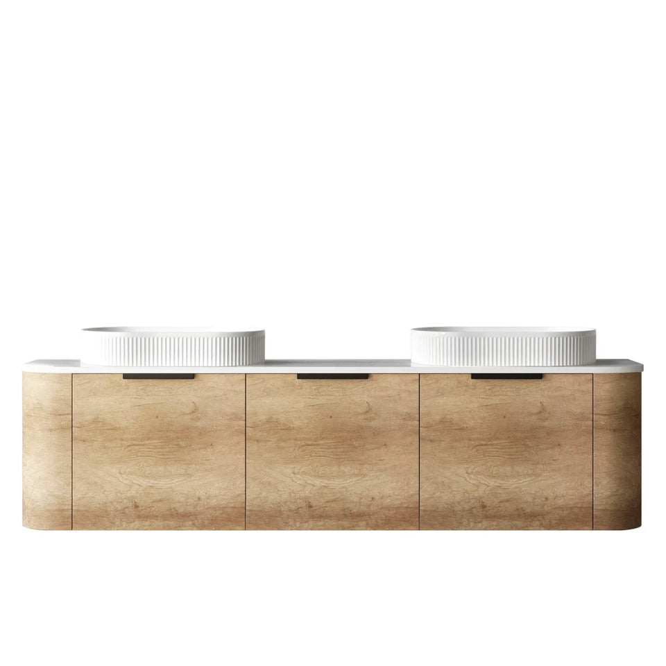 Otti Bondi Wall Hung Curve Vanity - Natural Oak