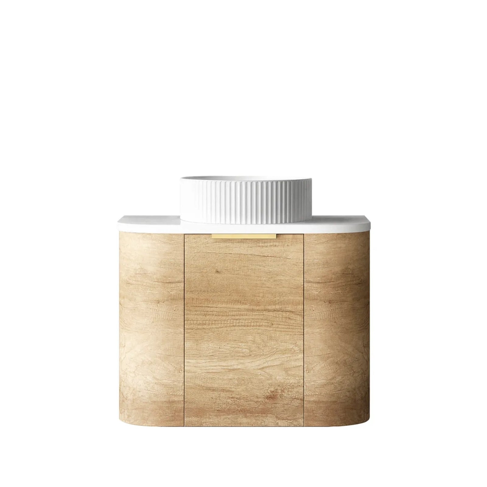 Otti Bondi Wall Hung Curve Vanity - Natural Oak BO600NST-PW-KIT - The Blue Space
