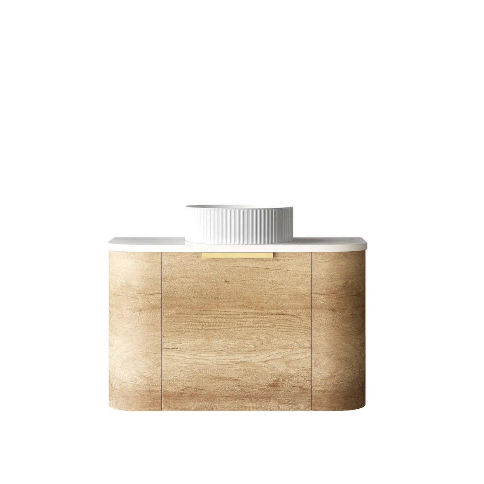 Otti Bondi Wall Hung Curve Vanity - Natural Oak BO750NST-PW-KIT - The Blue Space