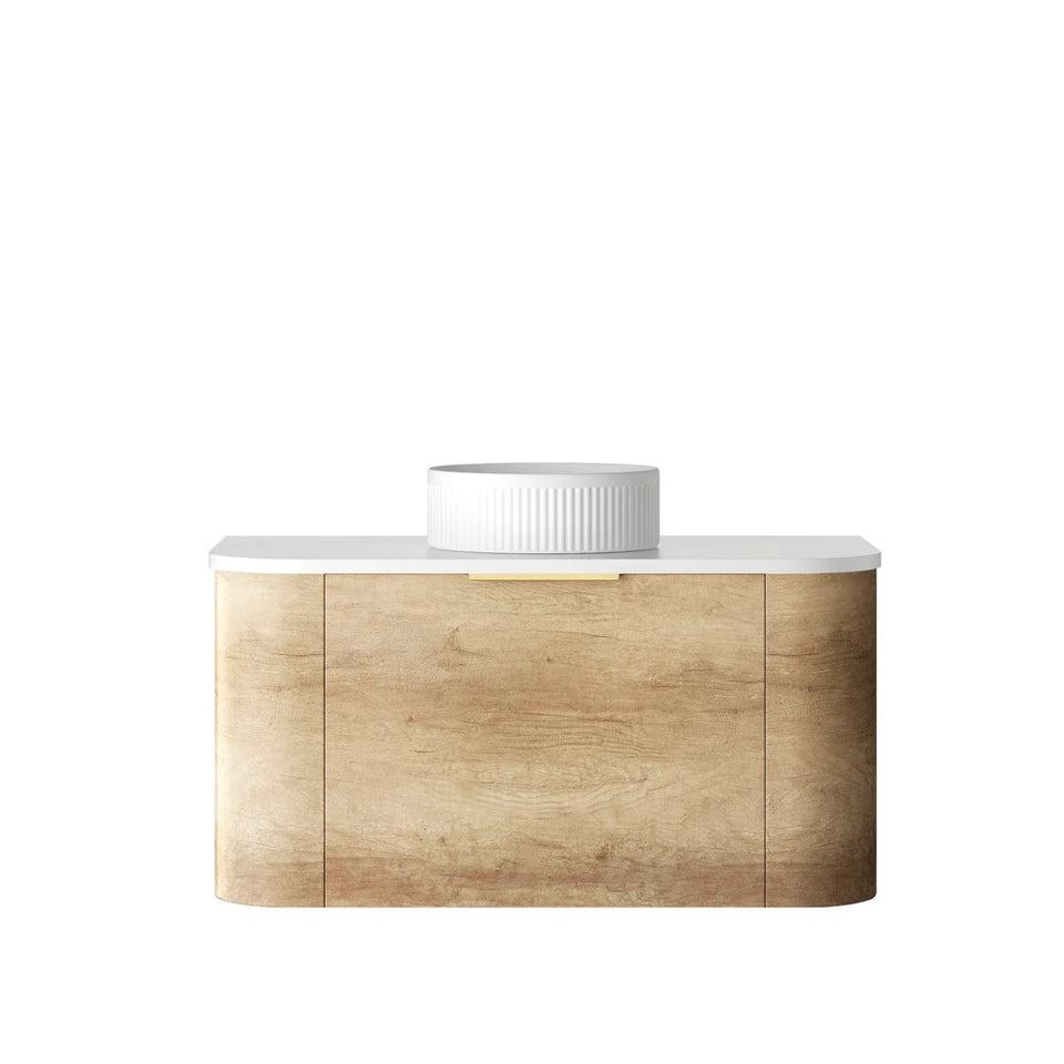 Otti Bondi Wall Hung Curve Vanity - Natural Oak