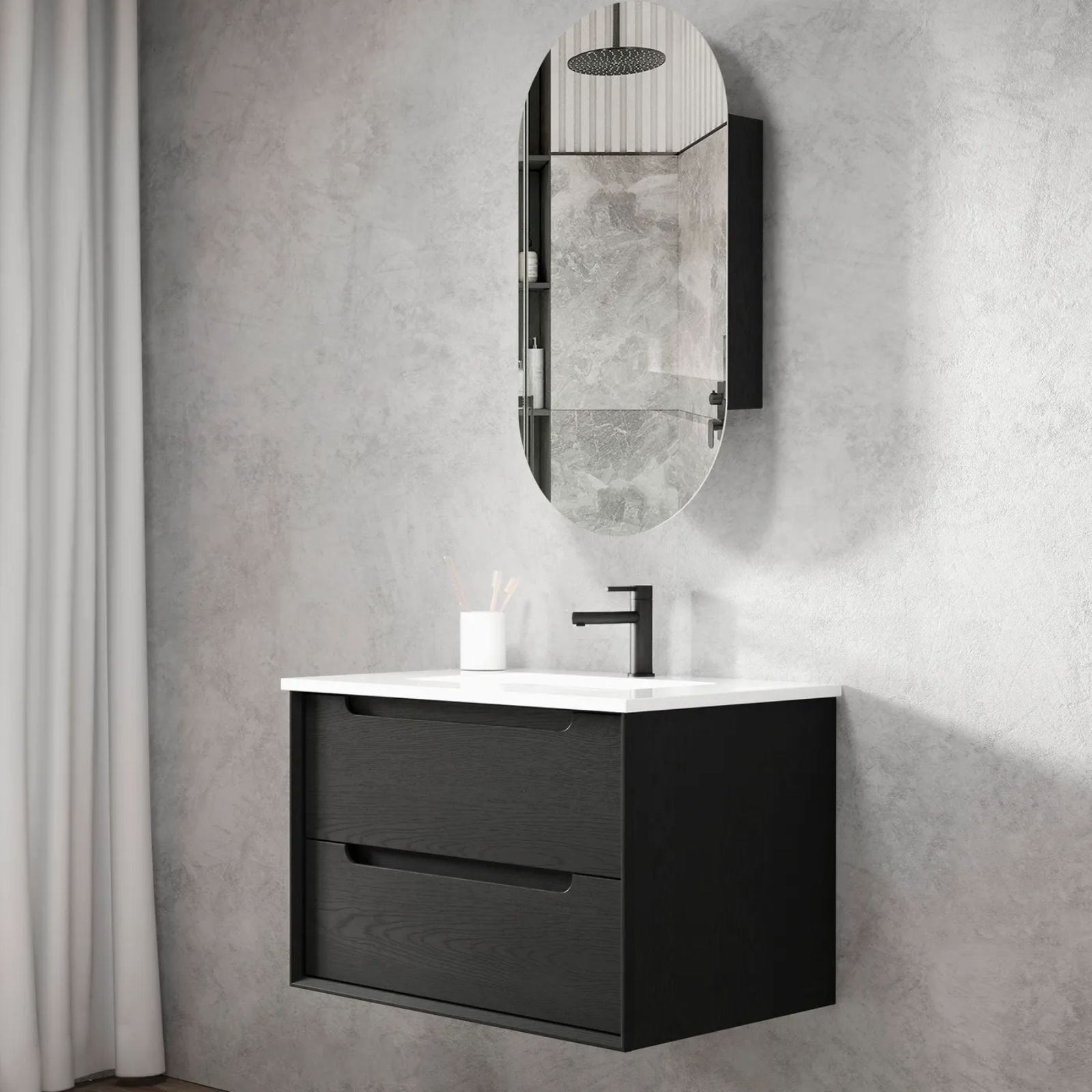 Otti Byron Wall Hung Vanity With Slimline Top BY750BCT-KIT - The Blue Space