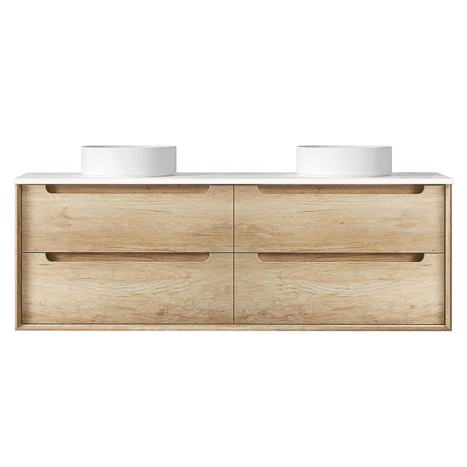 Otti Byron Wall Hung Vanity With Stone Top for Above Counter Basin