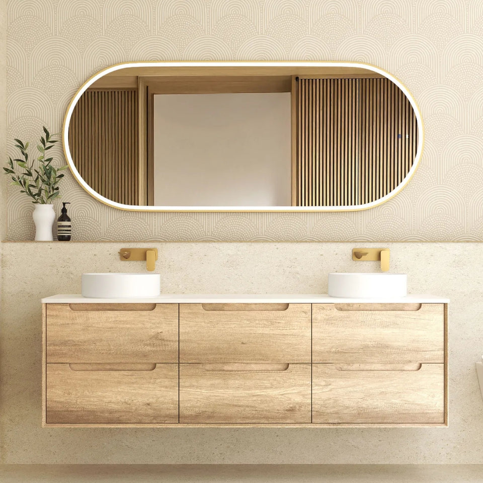 Otti Byron Wall Hung Vanity With Stone Top for Above Counter Basin
