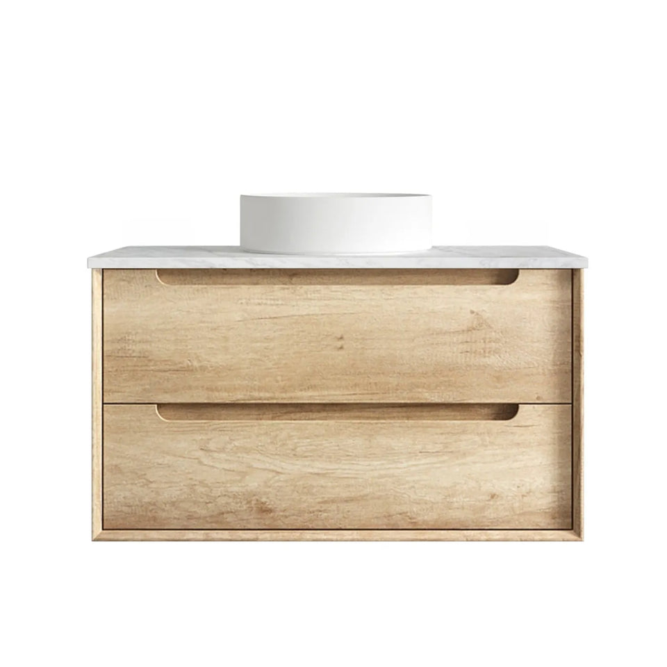 Otti Byron Wall Hung Vanity With Stone Top for Above Counter Basin