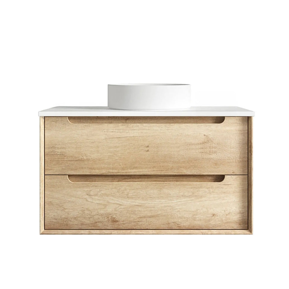 Otti Byron Wall Hung Vanity With Stone Top for Above Counter Basin