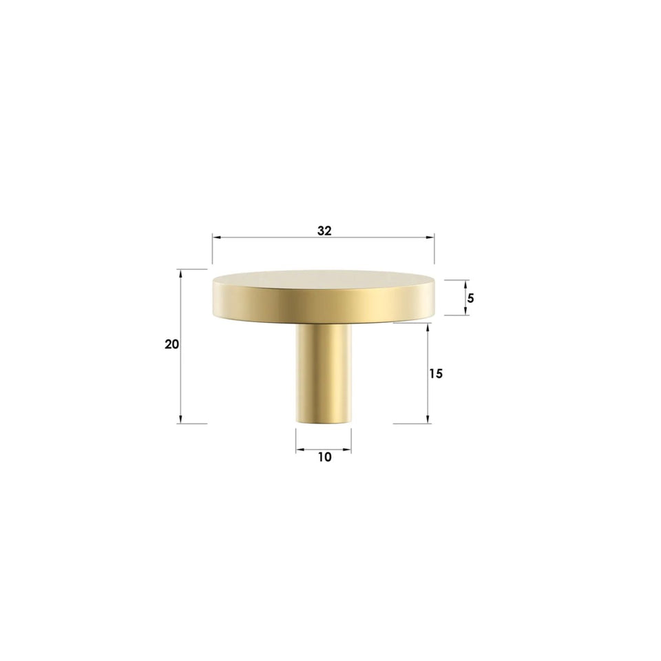 Otti Chloe Knob 32mm Brushed Brass