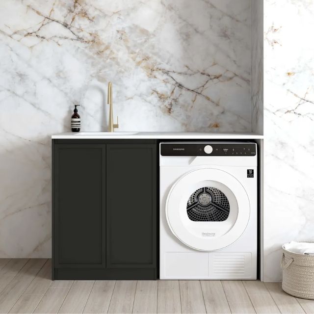 Otti Hampshire Black 1300mm Laundry Cabinet Set  | The Blue Space