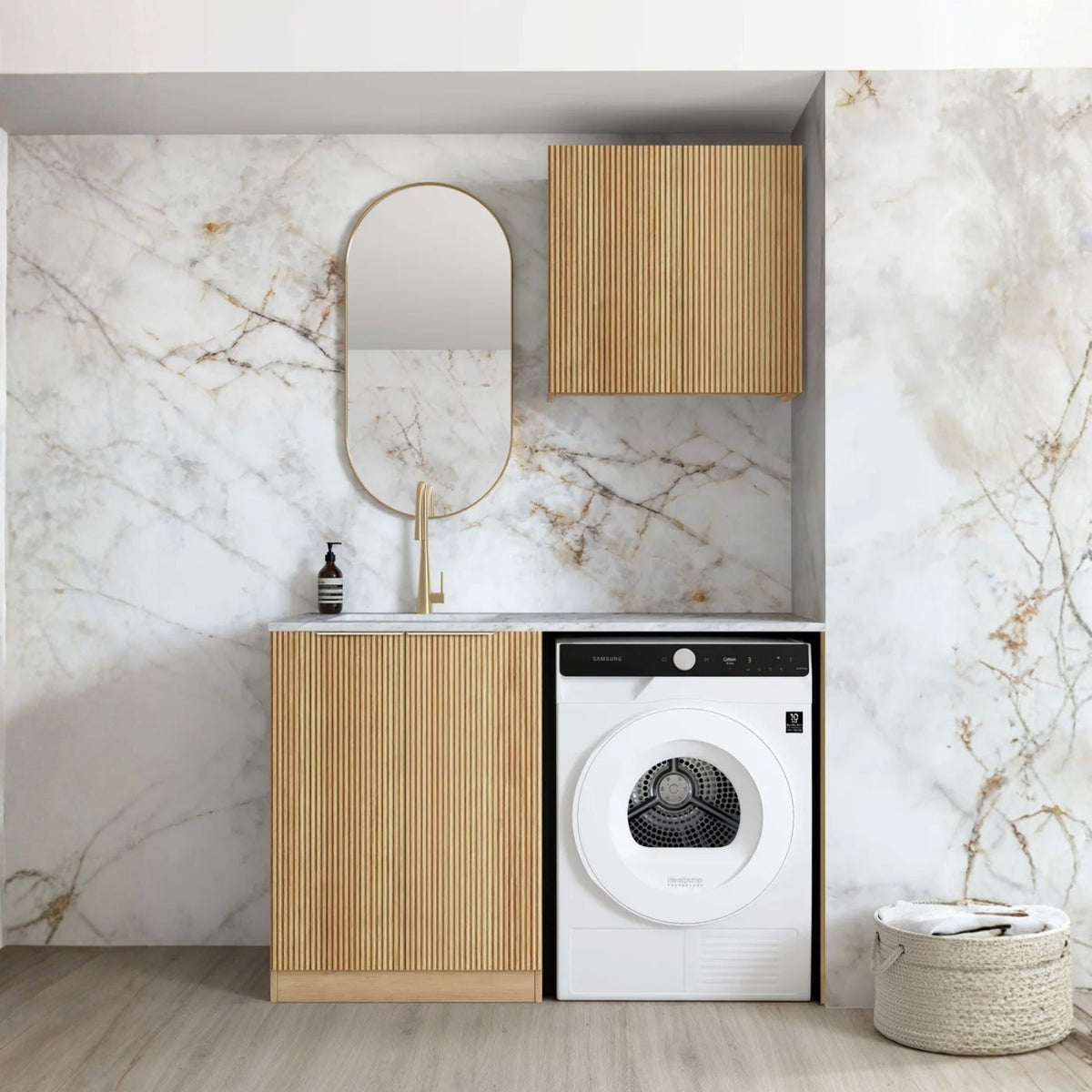 Otti Havana 1305mm Fluted Laundry Set A - Woodland Oak LA-1305A-HAWL-NCA - The Blue Space