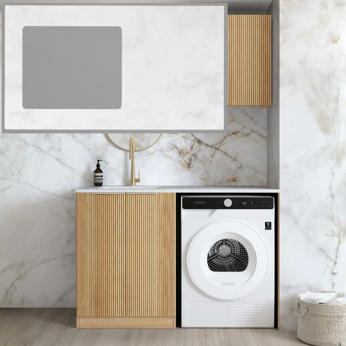 Otti Havana 1305mm Fluted Laundry Set A Woodland Oak LA-1305A-HAWL-CA - The Blue Space
