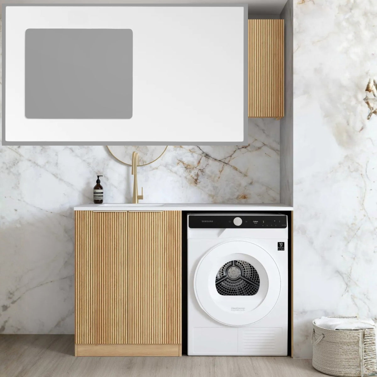 Otti Havana 1305mm Fluted Laundry Set A Woodland Oak LA-1305A-HAWL-MW - The Blue Space
