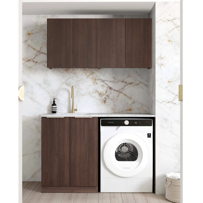 Otti Havana 1305mm Fluted Laundry Set B - Sable Walnut LA-1305B-HASW-CA - The Blue Space