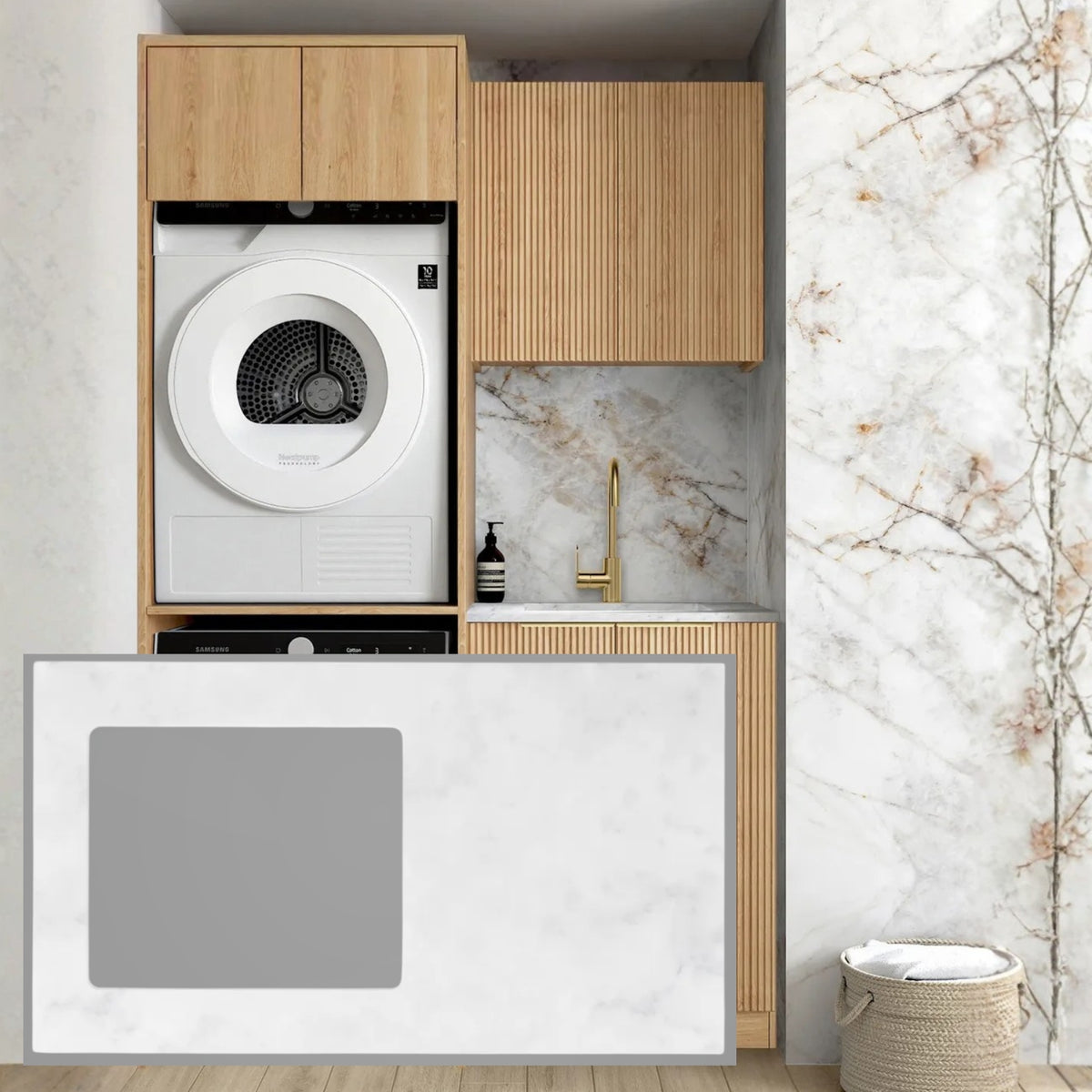 Otti Havana 1305mm Fluted Laundry Set C Woodland Oak LA-1305C-HAWL-CA - The Blue Space