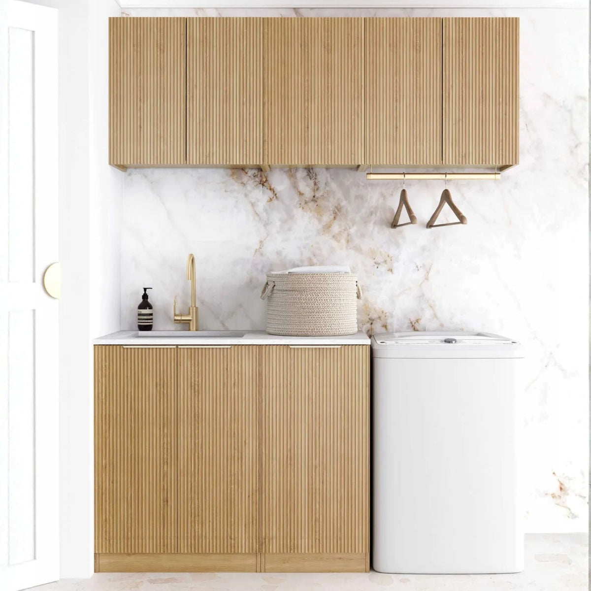 Otti Havana 1715mm Fluted Laundry Set B - Woodland Oak LA-1715B-HAWL-CA - The Blue Space