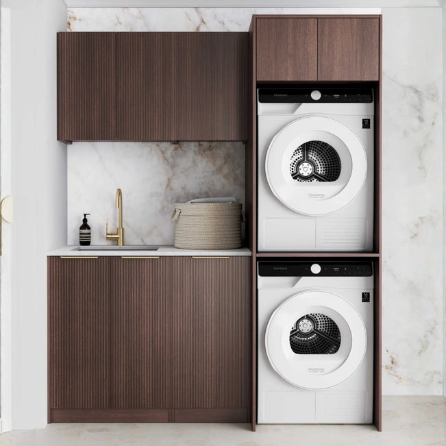 Otti Havana 1715mm Fluted Laundry Set C - Sable Walnut LA-1715C-HASW-CA - The Blue Space