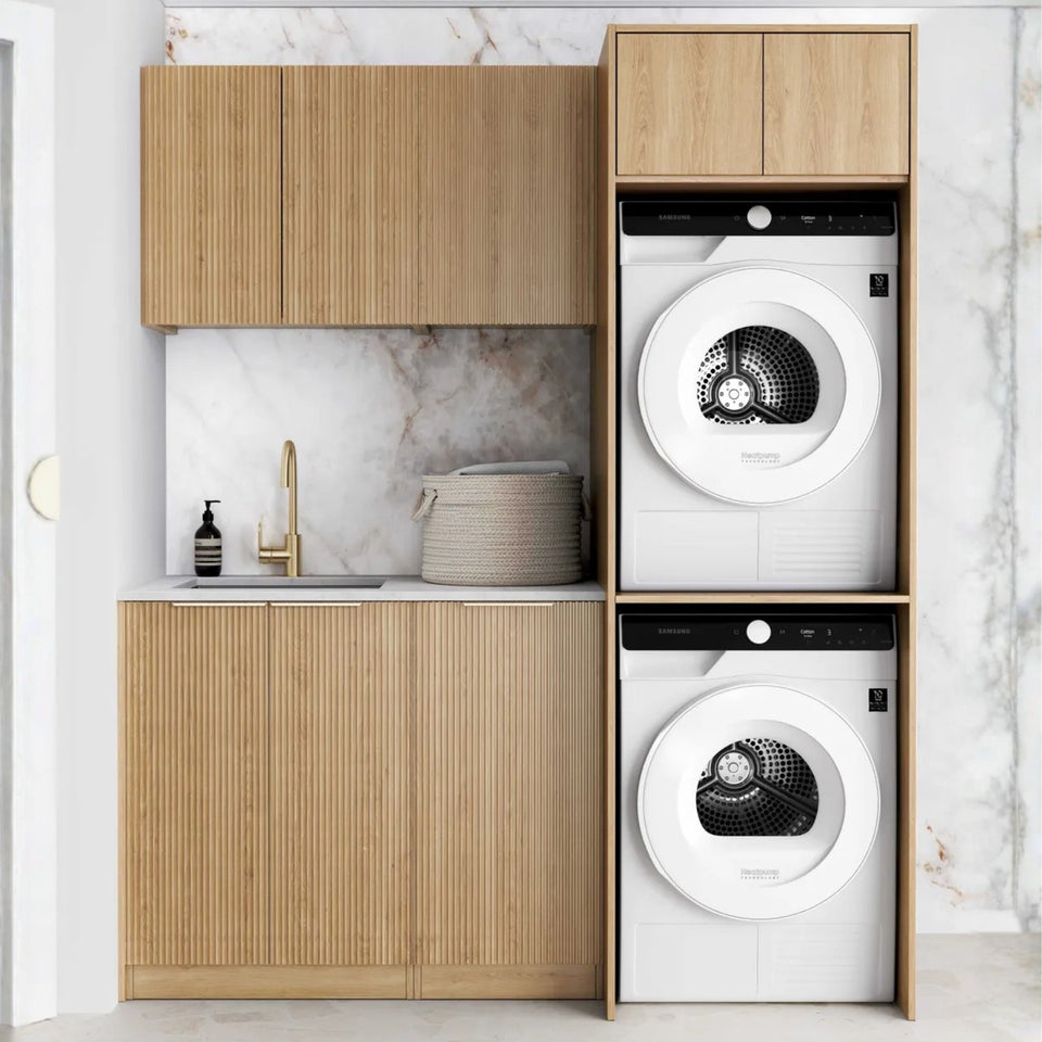 Otti Havana 1715mm Fluted Laundry Set C - Woodland Oak