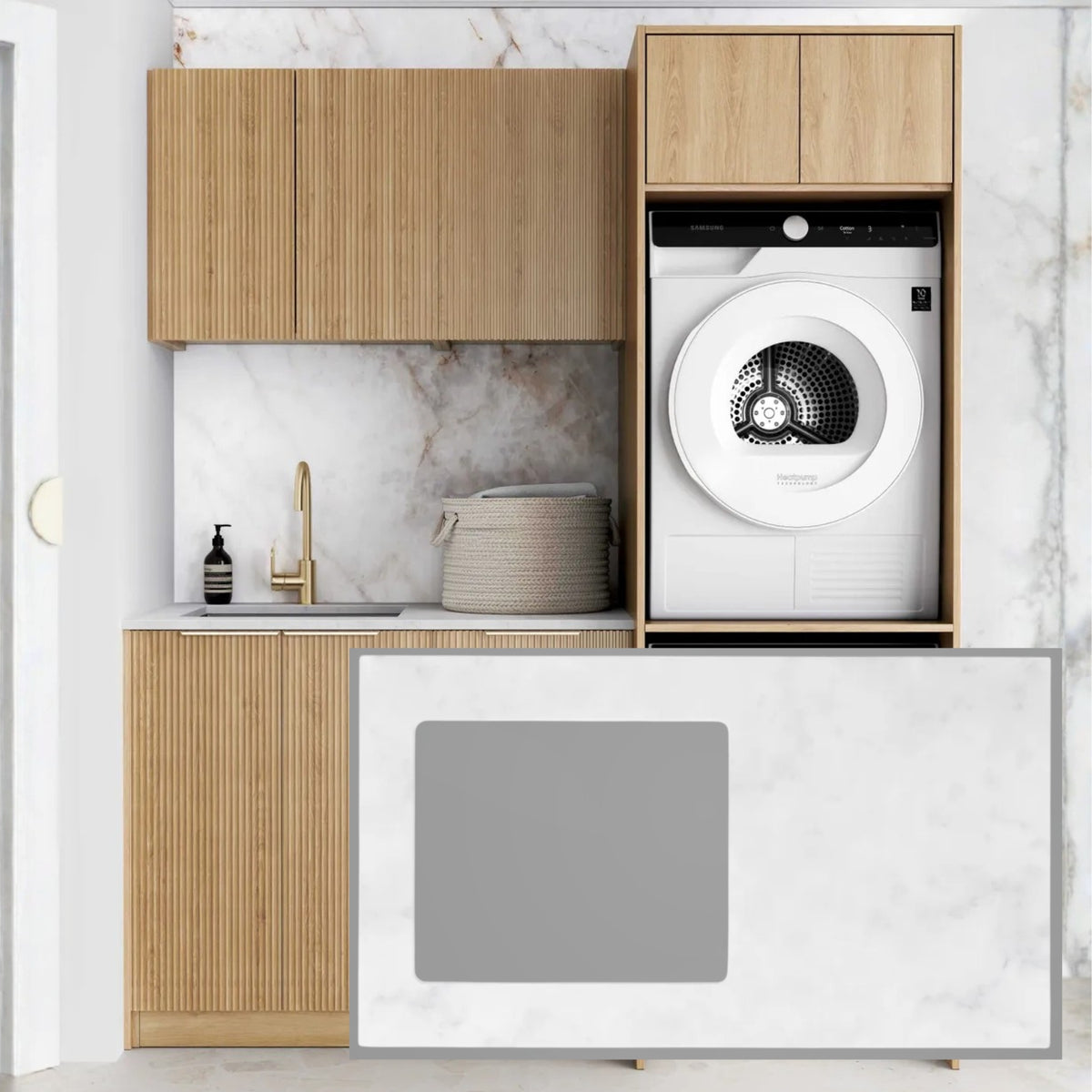 Otti Havana 1715mm Fluted Laundry Set C Woodland Oak LA-1715C-HAWL-CA - The Blue Space