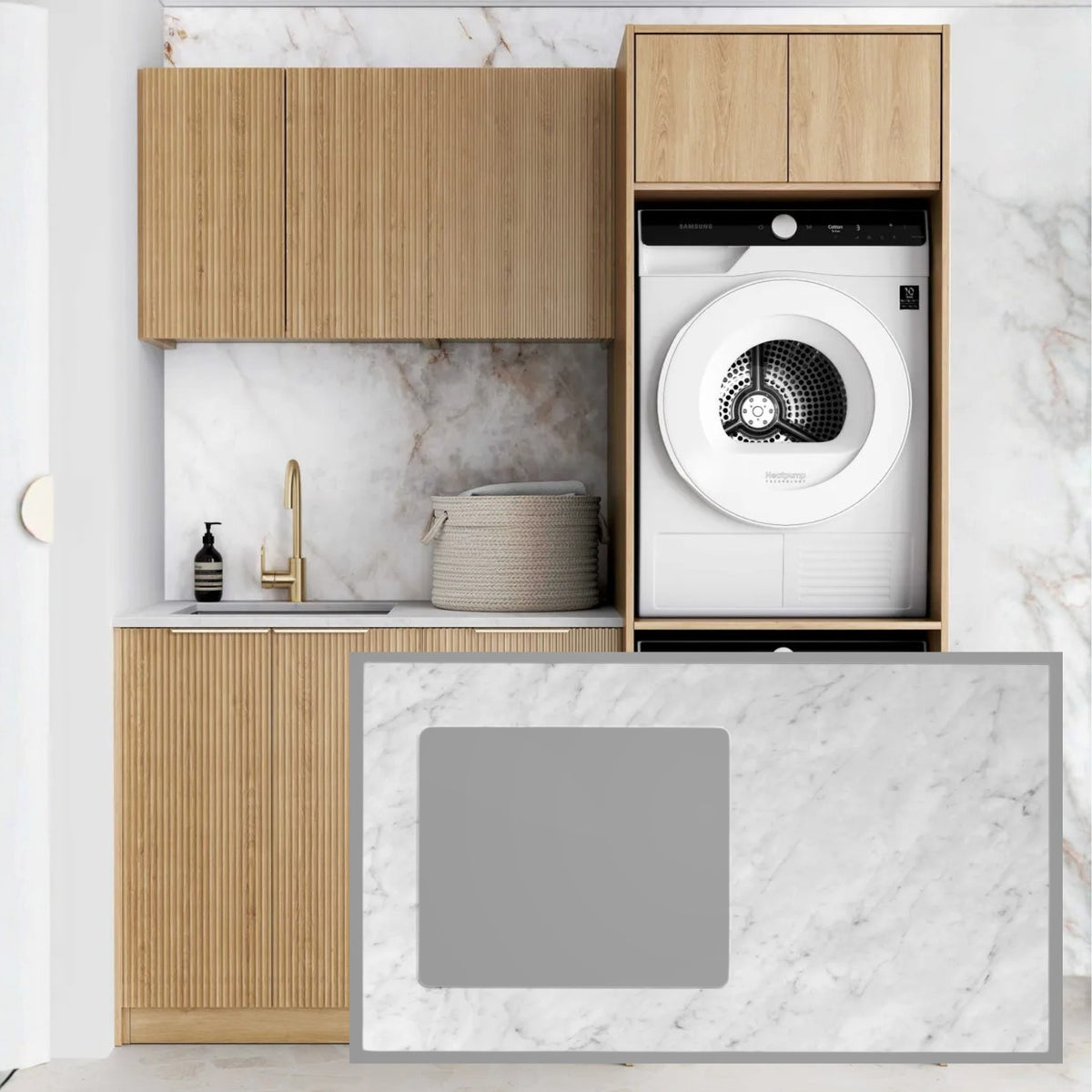 Otti Havana 1715mm Fluted Laundry Set C Woodland Oak LA-1715C-HAWL-NCA - The Blue Space