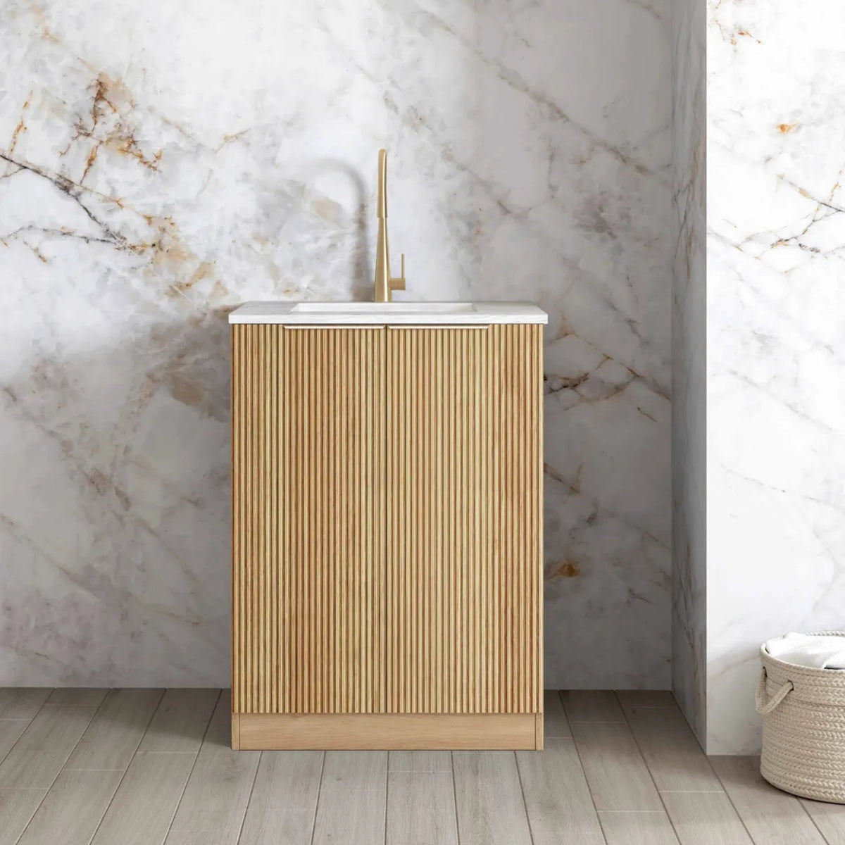 Otti Havana 650mm Fluted Mini Laundry - Woodland Oak LA-650-HAWL-CA - The Blue Space