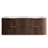 Front Otti Havana Fluted Curved Sable Walnut Wall Hung Vanity with Chloe Silk Top HA1500SWMT-CS - The Blue Space