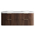 Otti Havana Fluted Curved Sable Walnut Wall Hung Vanity with Moulded Top HA1500SWMT-RB - The Blue Space