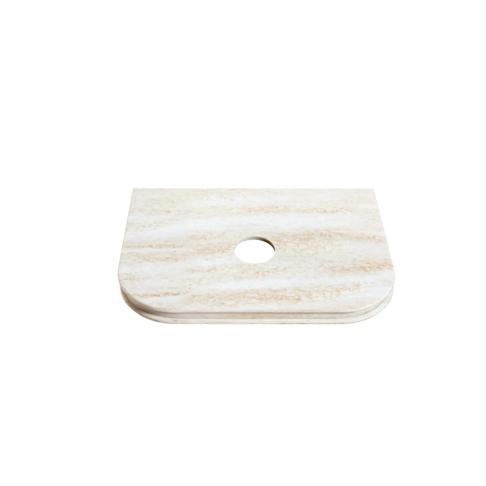 Otti Havana Fluted Curved Wall Hung Vanity with Stone Top - Sable Walnut