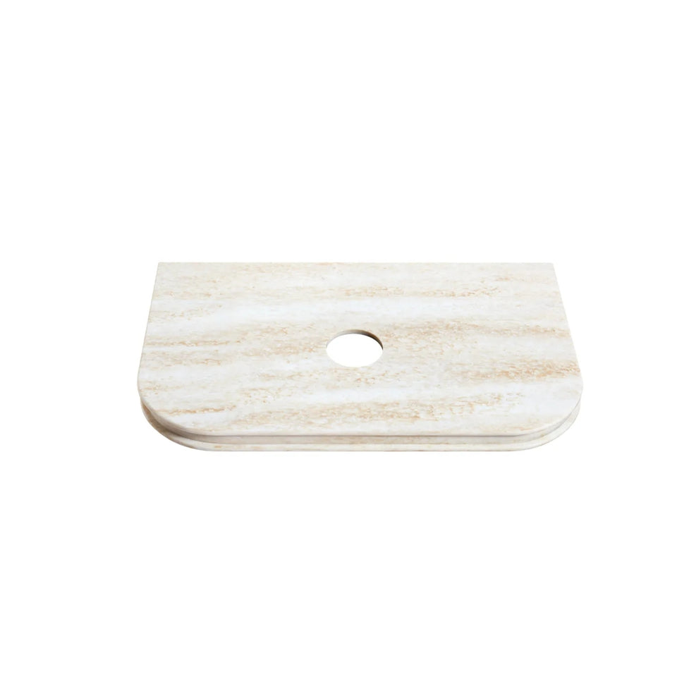 Otti Havana Fluted Curved Wall Hung Vanity with Stone Top - Sable Walnut