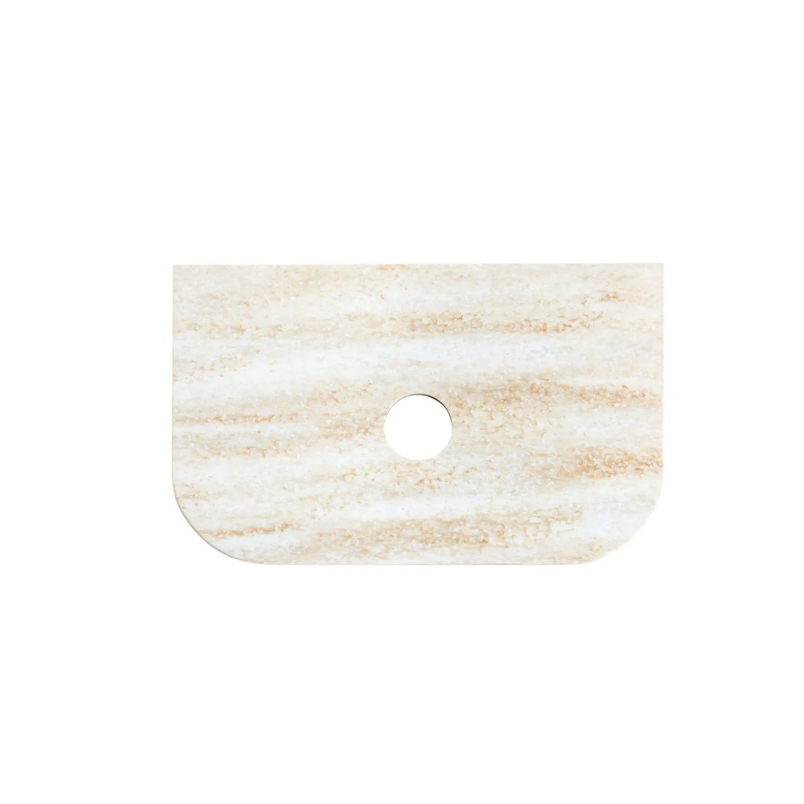 Top View Otti Havana Fluted Curved Sable Walnut Wall Hung Vanity with Stone Top HA750SWST-SD - The Blue Space