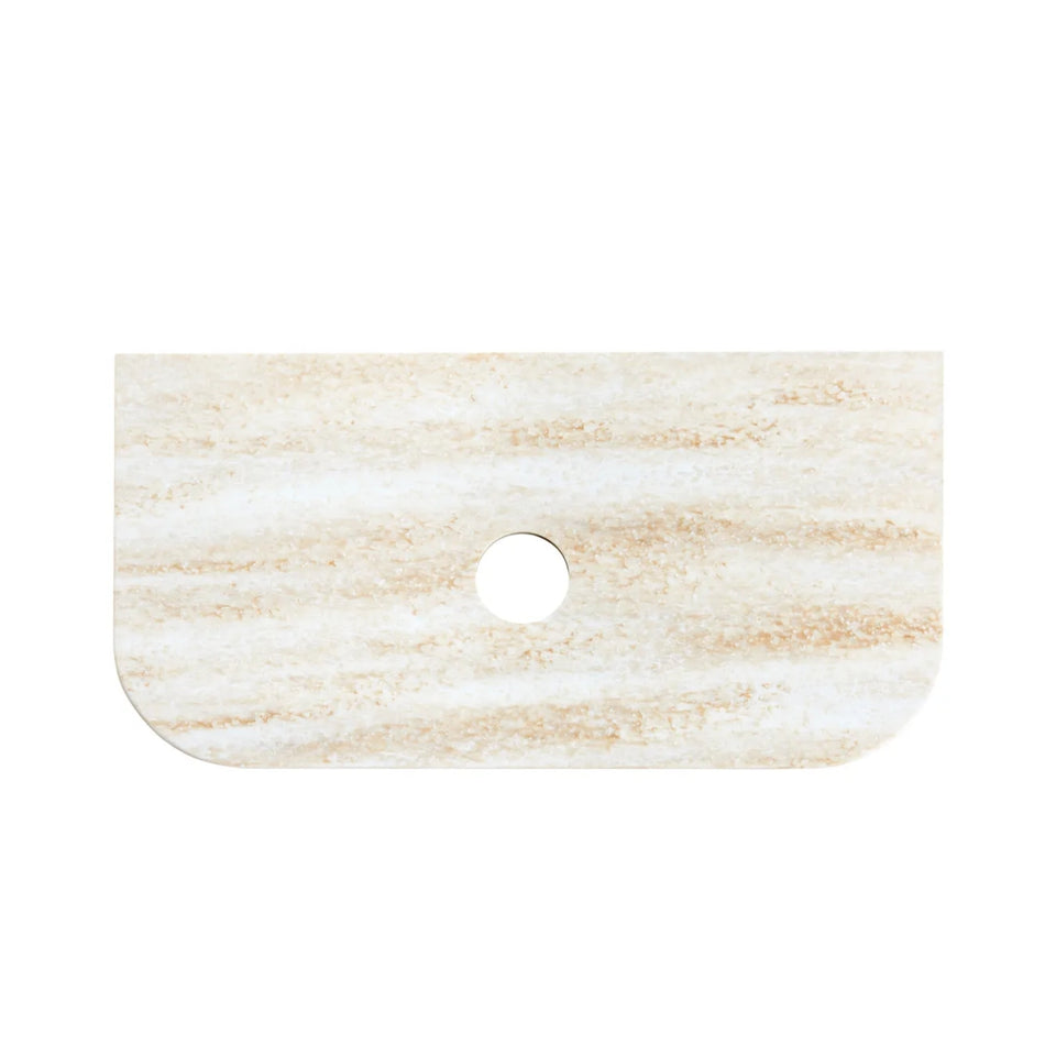 Otti Havana Fluted Curved Wall Hung Vanity with Stone Top - Sable Walnut